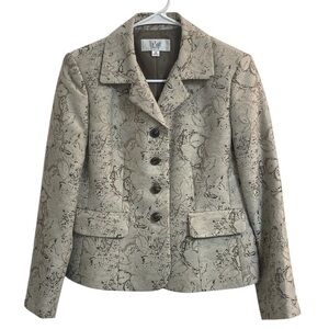 Le Suit Petite Blazer - Elegant Neutral Pattern Size Women’s 8 Petite - Floral